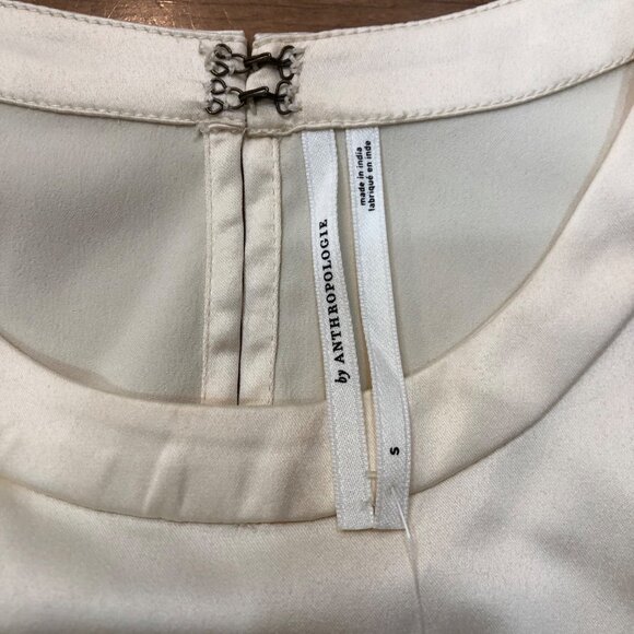 Anthropologie Ivory Short Sleeve Crop Top - Picture 6 of 9